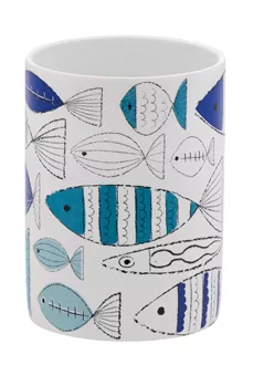 Mundspülbecher Marmara weiss/blau